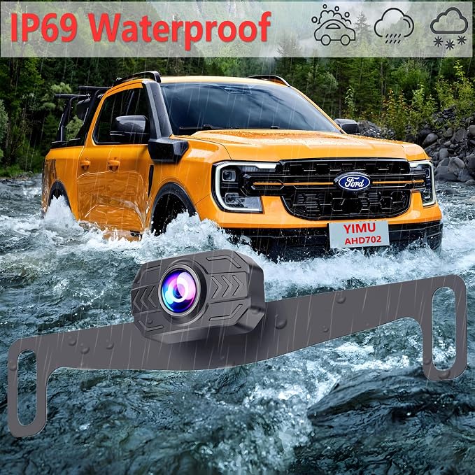 YIMU Car Backup Camera for Truck 7″ monitor AHD 2K Front Rear View Camera for - Image 5