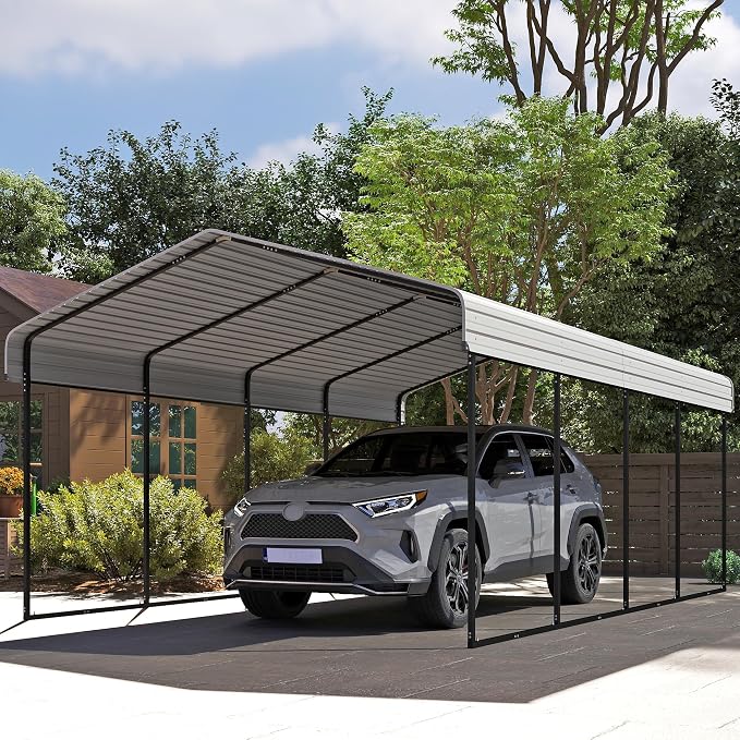 Real Relax 12x20ft Metal Carport, Heavy Duty Garage Outdoor Galvanized Car by RealRelax