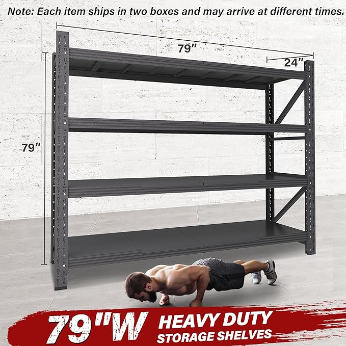 7000LBS Heavy Duty Garage Shelving Units, Large Storage Rack, Steel Shelf - Image 2
