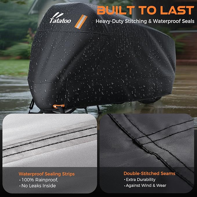 Motorcycle Cover Waterproof Outdoor, 300D Heavy Duty, UV & Rain Resistant - Image 3