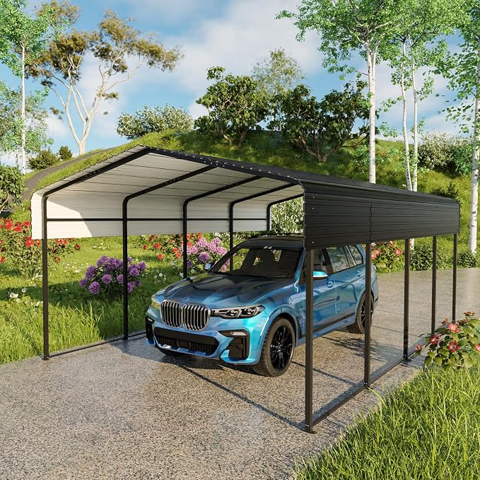 13 x 20 FT Metal Carport with Heavy Duty Galvanized Steel Roof & Durable Frame by NUGRIART