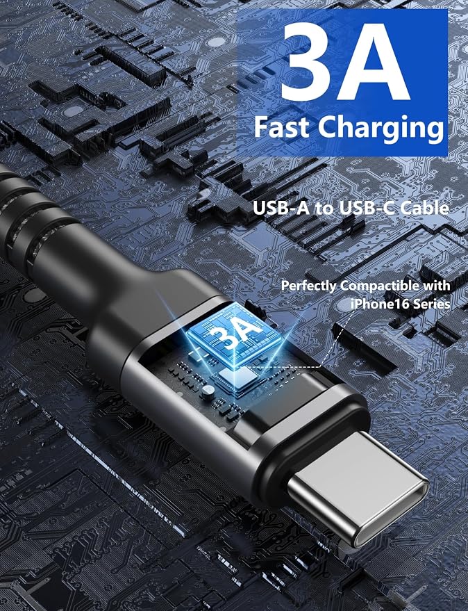 USB C Cable 10FT, iPhone USBC Cable 3A Fast Charging Upgraded Extra Durable - Image 3