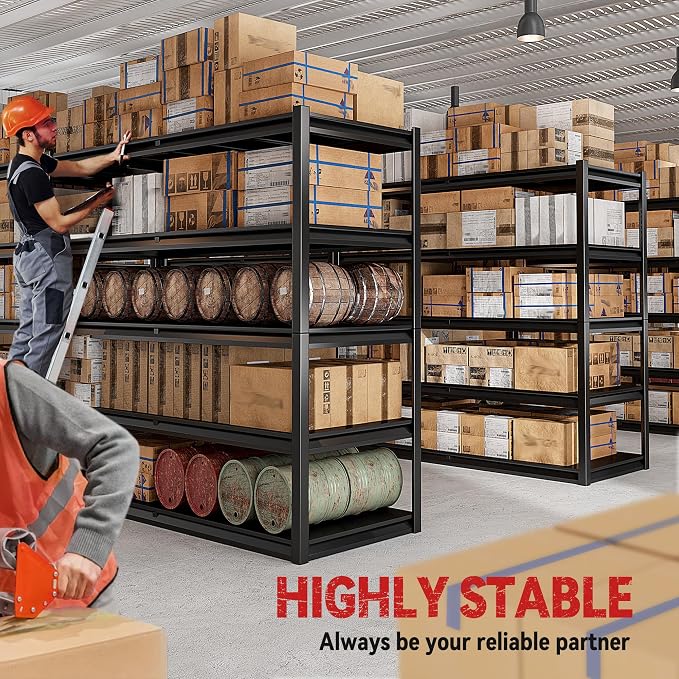 REIBII 78" H Garage Shelving, Storage Shelves Heavy Duty Load 3000LBS, - Image 9