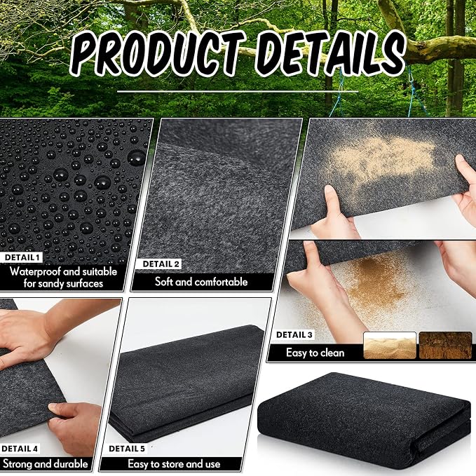 Haull Waterproof Outdoor Storage Shed Mat, 10x10 ft, Felt Surface, Non Slip - Image 5