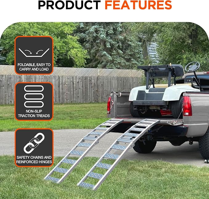 Rockland Foldable Arched Aluminum Loading Ramp, 1500 LBS Loading Capacity - Image 5