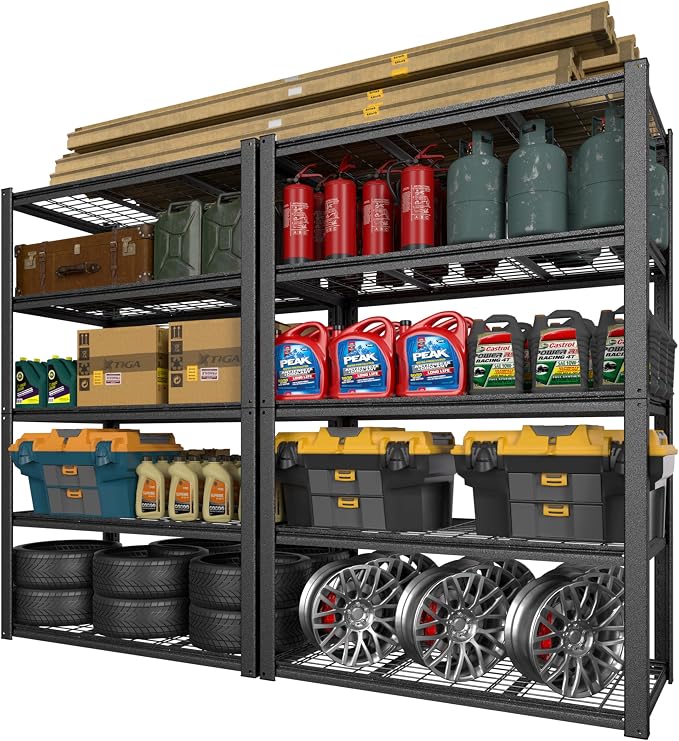 MUPATER 48.43" W x 23.98" D x 72.05" H Metal Storage Shelves, 5 Tier Shelves - Image 9