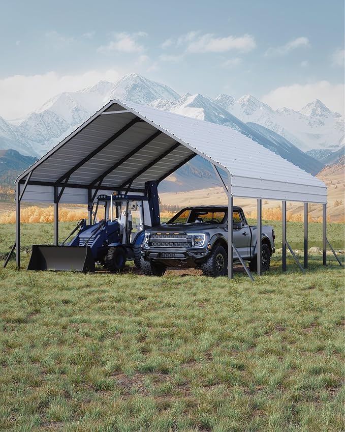 20'x20'x13' Metal Carport for 2 Cars, Heavy Duty Car Ports for Heavy Snow by GarveeLife