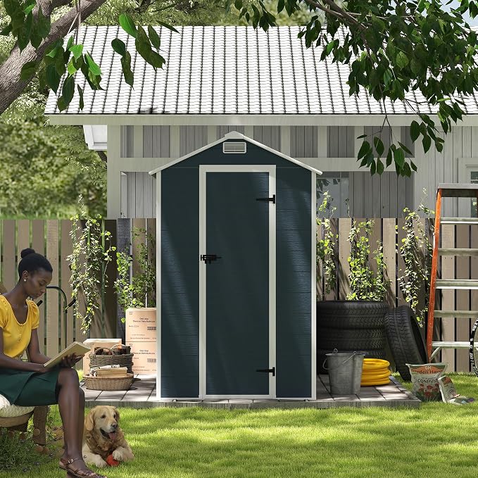 MyVoice 8x4 FT Outdoor Resin Storage Shed - Image 8