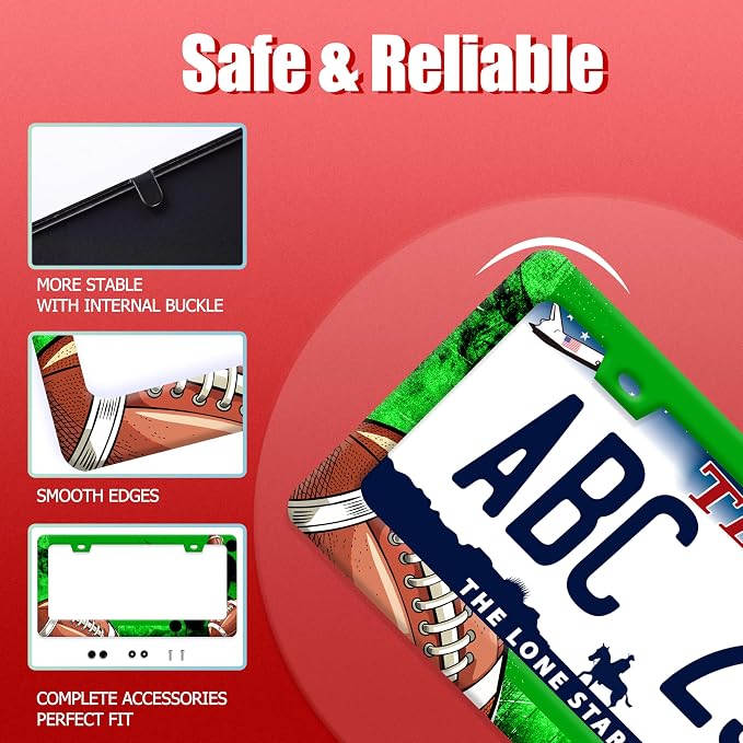 American Football License Plate Frame Funny Balls License Plate Holder Auto - Image 2
