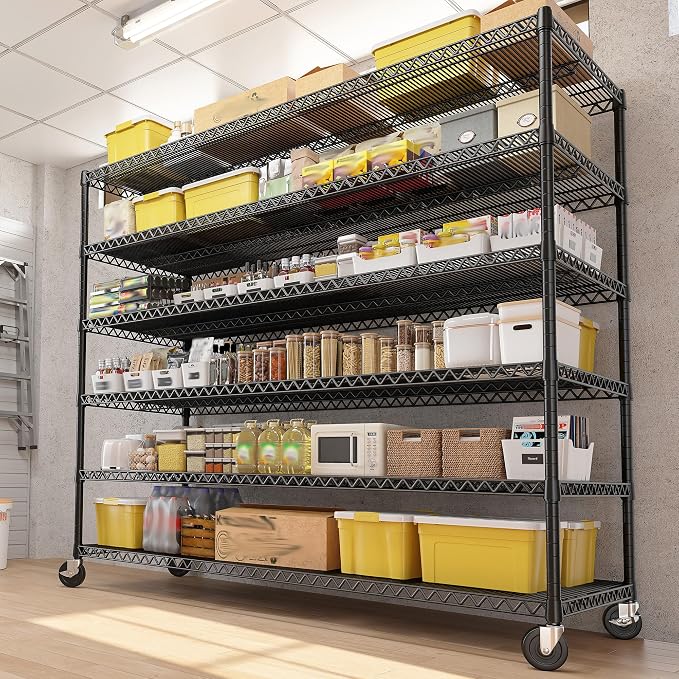 REIBII 60''W X 82.6" H Steel Heavy Duty Wire Shelving Unit - Image 8