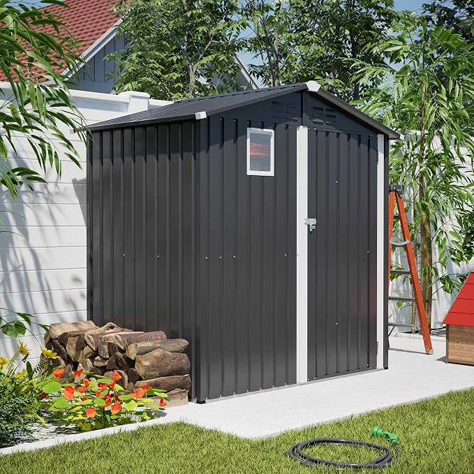 6x4 FT Outdoor Storage Shed, Metal Shed - Image 7