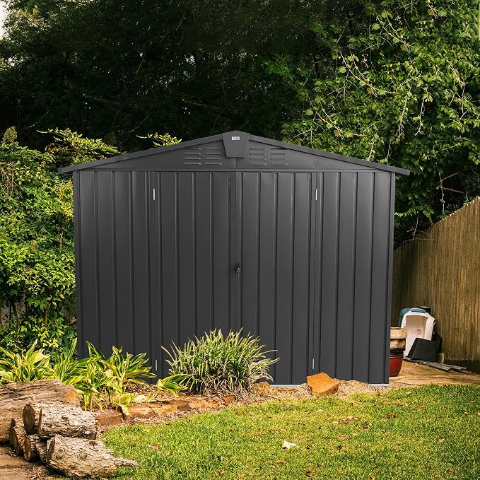 Domi Outdoor Storage Shed 8.2' x 6.2', Metal Steel Utility Tool Shed Storage - Image 5