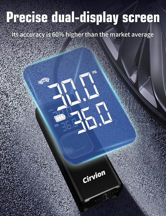 Tire Inflator Portable Air Compressor, 3X Faster 25000mAh 160 PSI Air Pump - Image 7