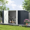Outsunny 11' x 6' Outdoor Storage Shed, Galvanized Metal Utility Garden Tool by Outsunny