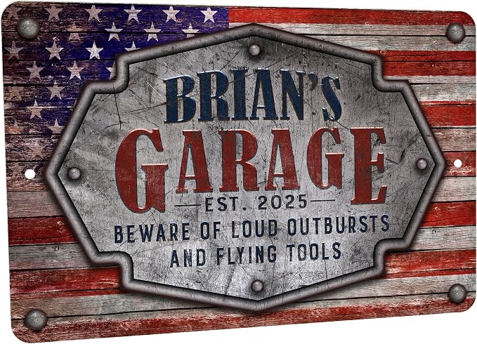 Garage Sign | Personalized | Vintage American Theme by Unknown