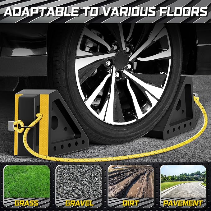 4 Pack Heavy Duty Wheel Chocks - Image 5