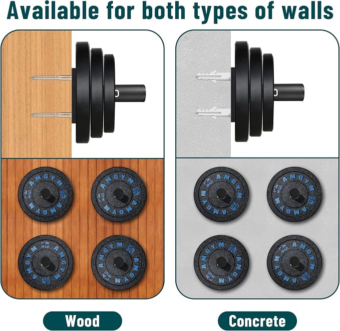 Weight Plate Holder, Wall Mounted Weight Rack Storage - Image 5
