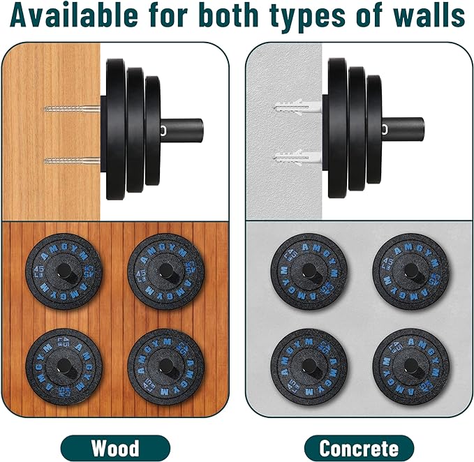Weight Plate Holder, Wall Mounted Weight Rack Storage - Image 5