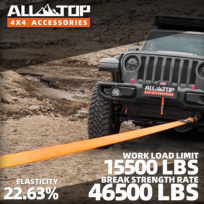 ALL-TOP Recovery Snatch Strap, 4in x 20ft - Image 2