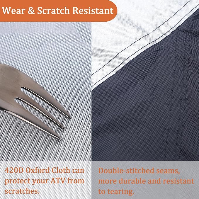 ATV Cover All Weather Outdoor Protection, Heavy Duty 420D Waterproof Oxford - Image 4