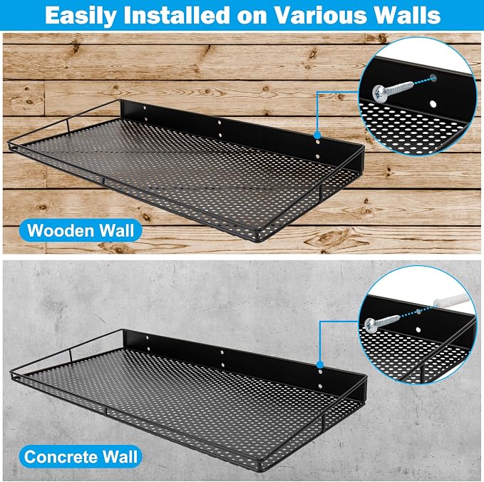 RedCall Heavy-Duty Wall Shelf, 2 Pack Garage Shelf, 23.5" x 12" Large Wall - Image 6