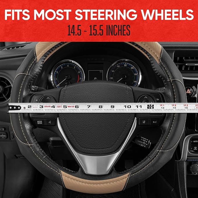 Motor Trend GripDrive Carbon Fiber Steering Wheel Cover, Non-Slip Sporty Racing - Image 5