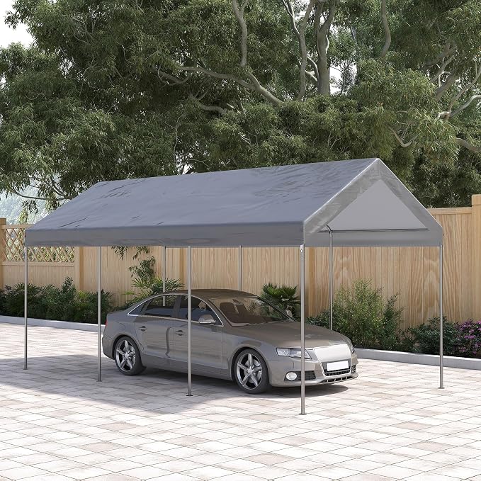 Outsunny 10' x 20' Party Tent and Carport, Height Adjustable Portable Garage - Image 2