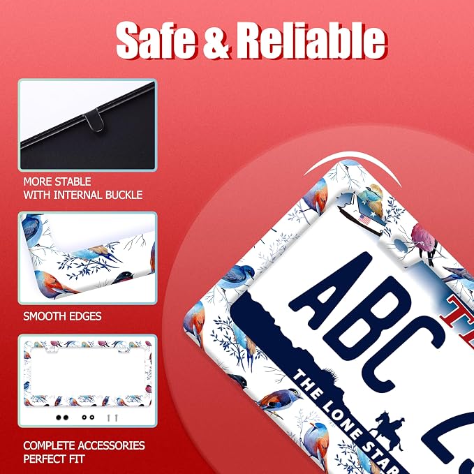 Bird License Plate Frame Funny Parrot Animal License Plate Frames Stainless - Image 2