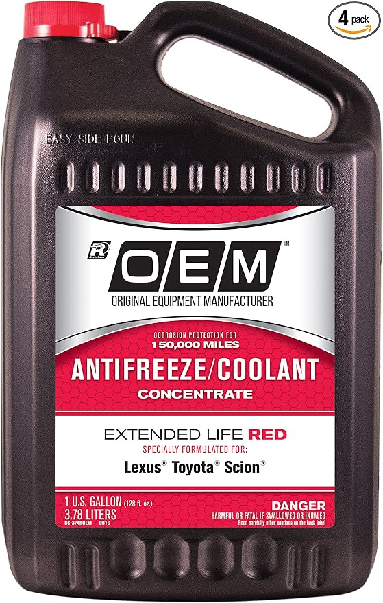Recochem OEM 86-374ROEM-4PK Red Premium Antifreeze Concentrate Extended Life RED by OEM
