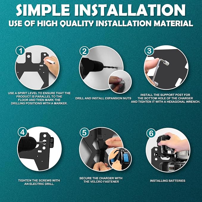 Charger Mount for Makita DC18RC, DC18RD Charger, Wall Mount for Makita 4X - Image 4