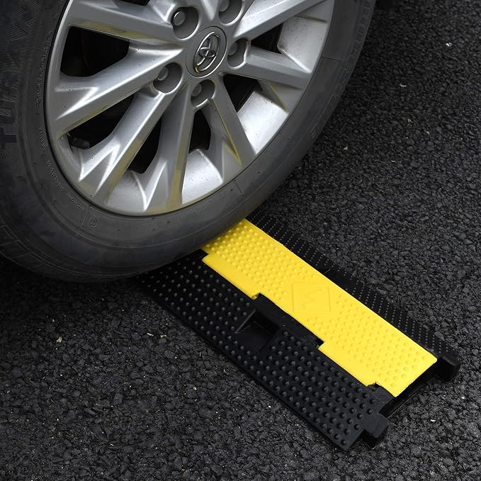 4 Pack Rubber Cable Ramp Hose Cable Protector Ramp 2 Channel 22000Lbs Load - Image 7