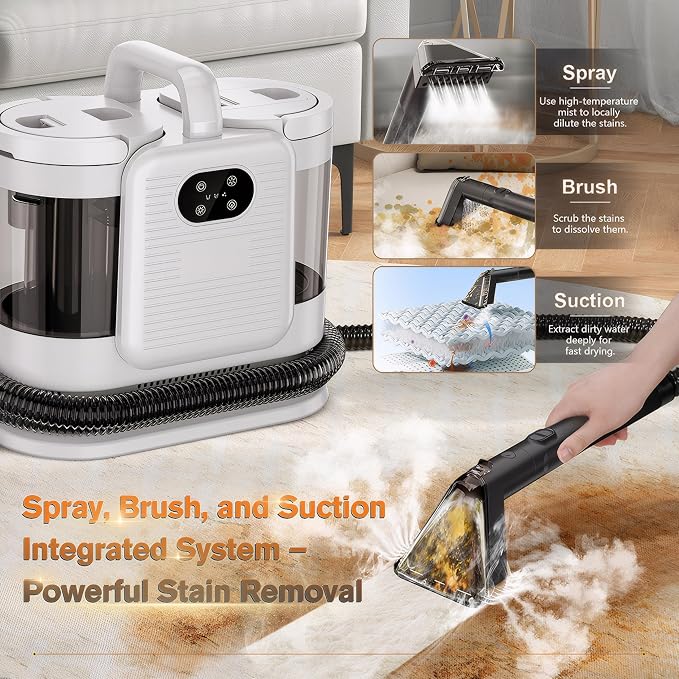 Upholstery Steam Cleaner for Couch & Furniture – 1650W 15KPa Powerful Suction - Image 3