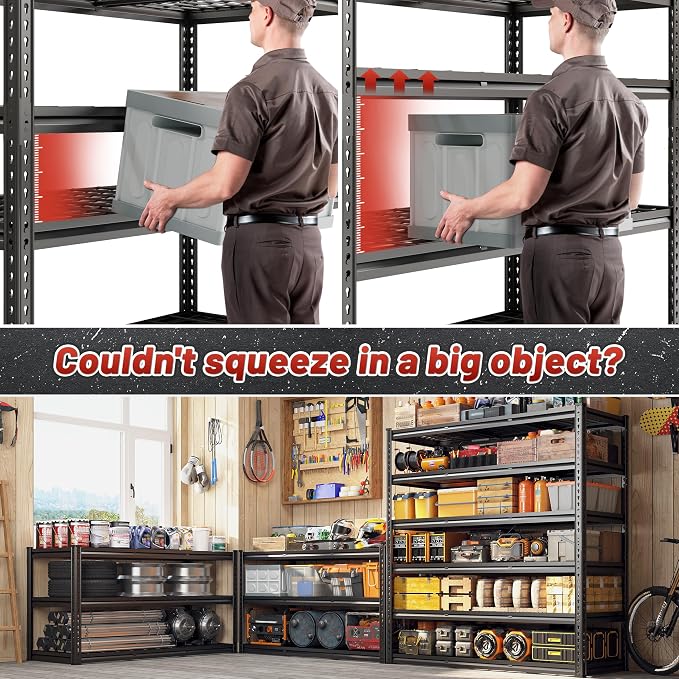 REIBII 3600LBS Garage Shelving 48" W Storage Shelves 6 Tier Garage Shelving - Image 6