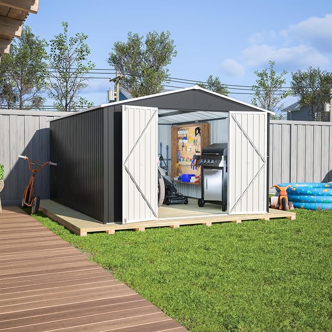 Outdoor Storage Shed 10x12 FT, Utility Metal Tool Storage - Image 8