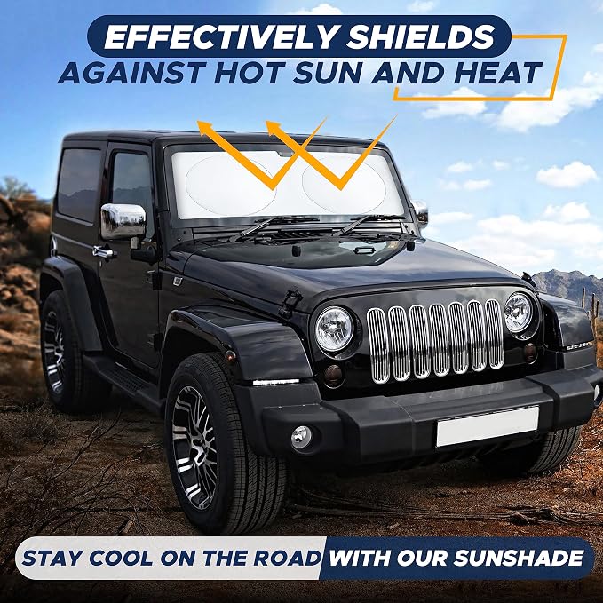 EcoNour Jeep Windshield Sunshade | Sun Visor - Image 9