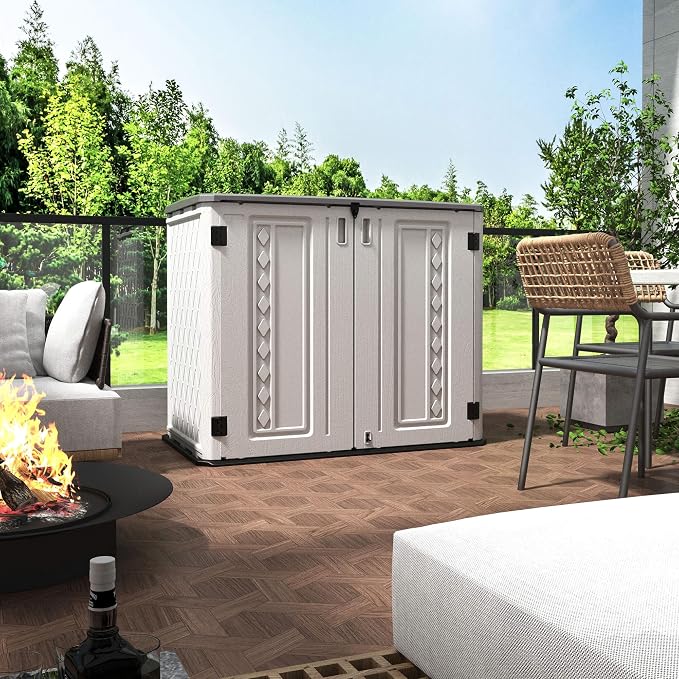 HOMSPARK Storage Shed Weather Resistance, Outdoor Storage Cabinet - Image 4