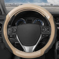 Motor Trend UltraSport Beige Carbon Fiber Steering Wheel Cover, Standard 15 by MotorTrend