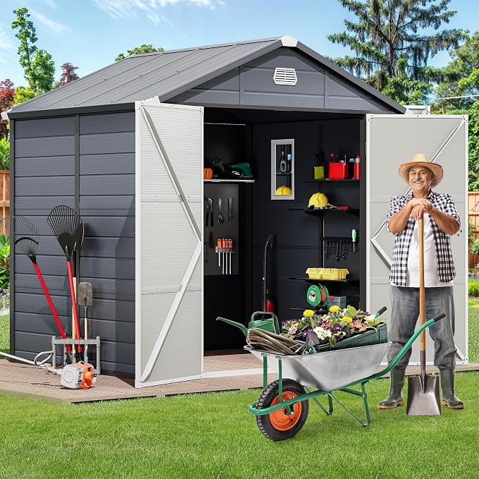 YITAHOME 8x6.2FT Outdoor Storage Shed w/o Floor, All-Weather Plastic Shed - Image 2