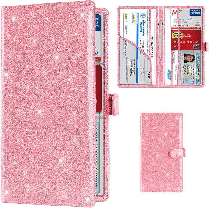 TOURSUIT Car Registration and Insurance Card Holder, Vehicle License Document by TOURSUIT
