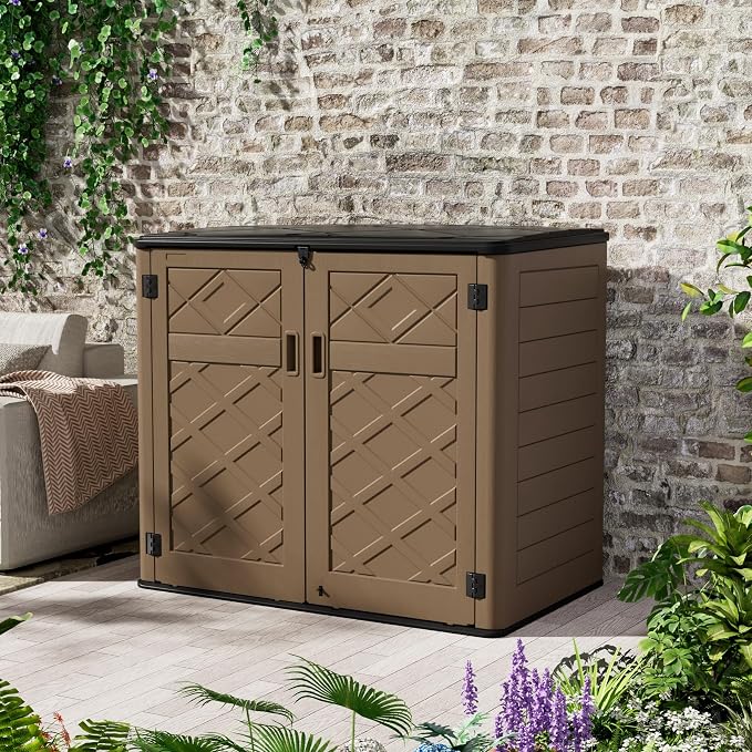 Resin Outdoor Storage Shed, Outdoor Storage Box Waterproof - Image 4