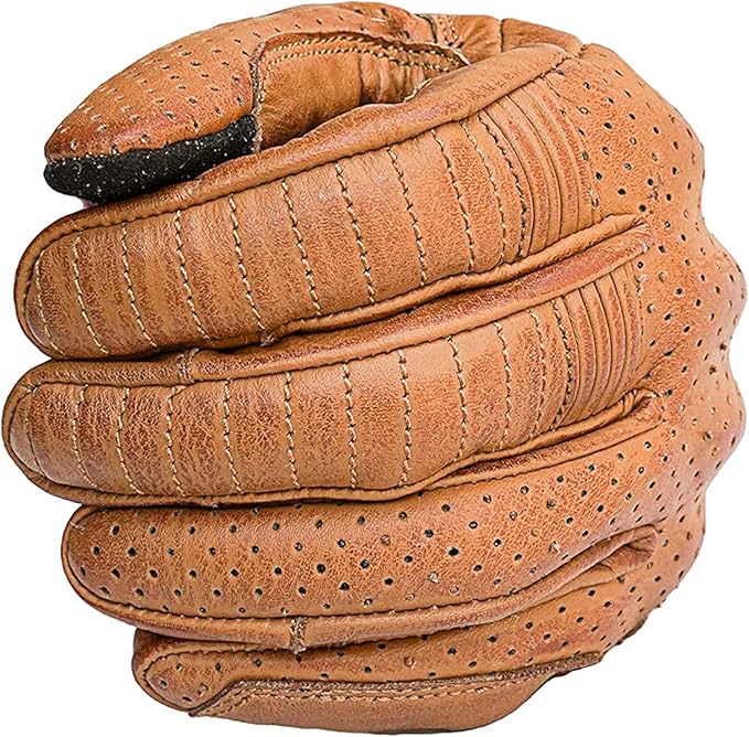 Leather Motorcycle Gloves with Adjustable Fitting Bike Riding Gloves - Image 3