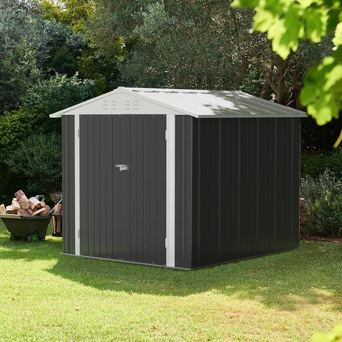 JUMMICO Metal Outdoor Storage Shed 6 x 8 FT Metal Shed - Image 7