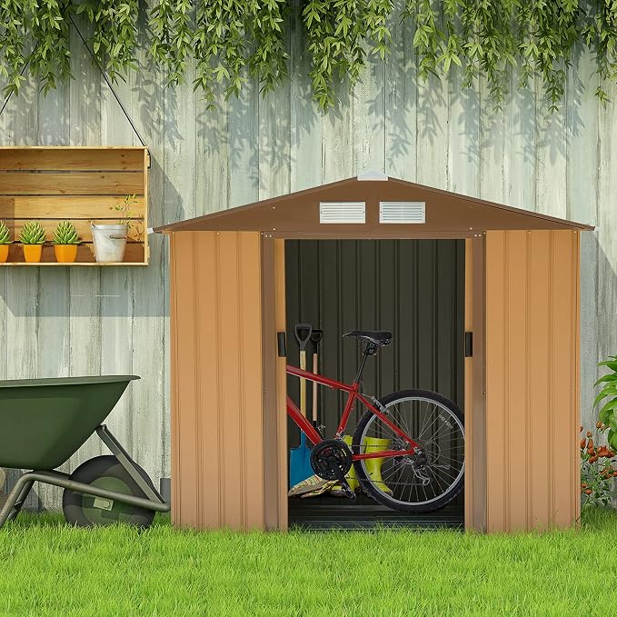 Outsunny 7' x 4' Outdoor Storage Shed, Garden Tool Metal Shed by Outsunny