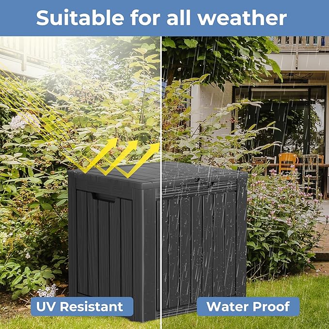 45 Gallon Resin Deck Box, Waterproof Outdoor Storage Bin - Image 3