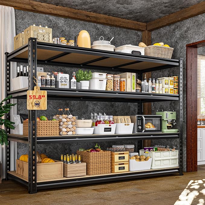 59.8" W Metal Shelving 59.8" H Storage Shelves 2200LBS Garage Shelving by Durayloly