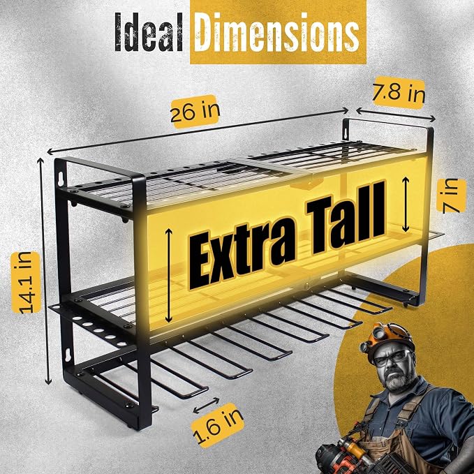 Power Tool Organizer Wall Mount 3 Tier 7 Drill Holders support up to 300Lbs - Image 2