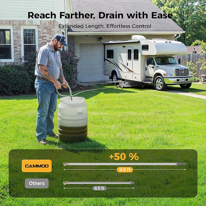 25 Gal Electric Oil Drain Pan, 110V High-Flow Pump, 9.8 FT Hose, 200 W Motor - Image 6