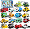 JOYIN 18 Pcs Pull Back City Cars and Trucks Toy Vehicles Set, Friction Powered by JOYIN