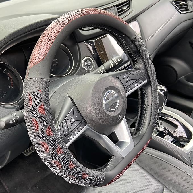 PINCTROT D Shaped 14.5-15 Inch Steering Wheel Cover Great Grip by PINCTROT