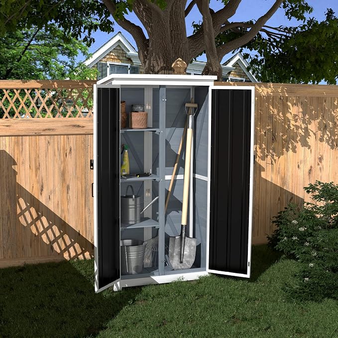GDLF Outdoor Storage Cabinet Wood & Metal Garden Shed - Image 3